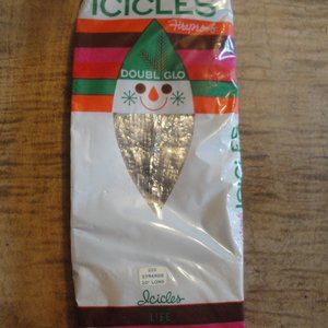 225 Real Antique Metal Foil Christmas Tree Tinsel Icicles Silver Rain Ornaments